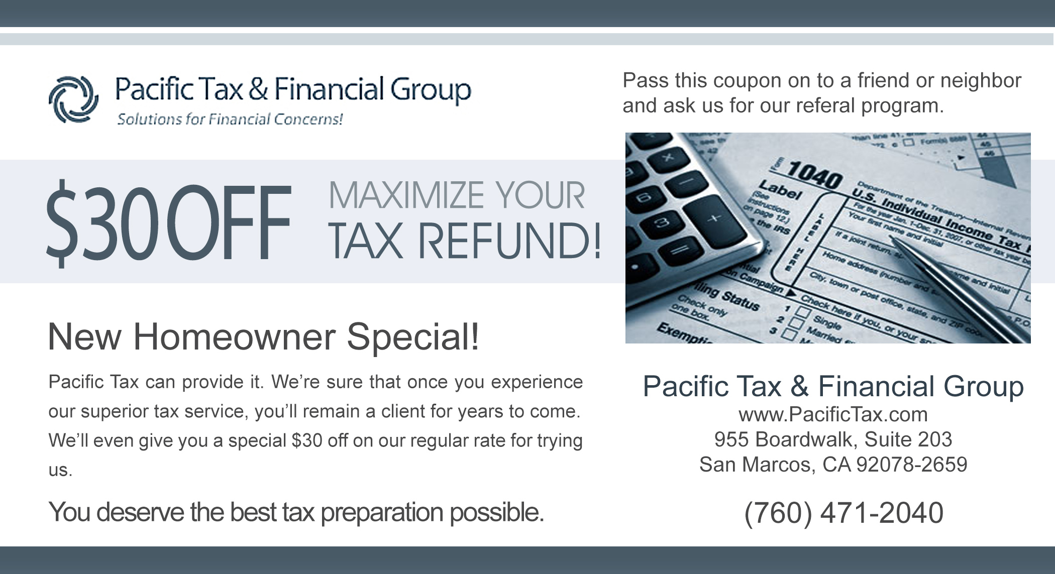 Coupons Pacific Tax Financial Group