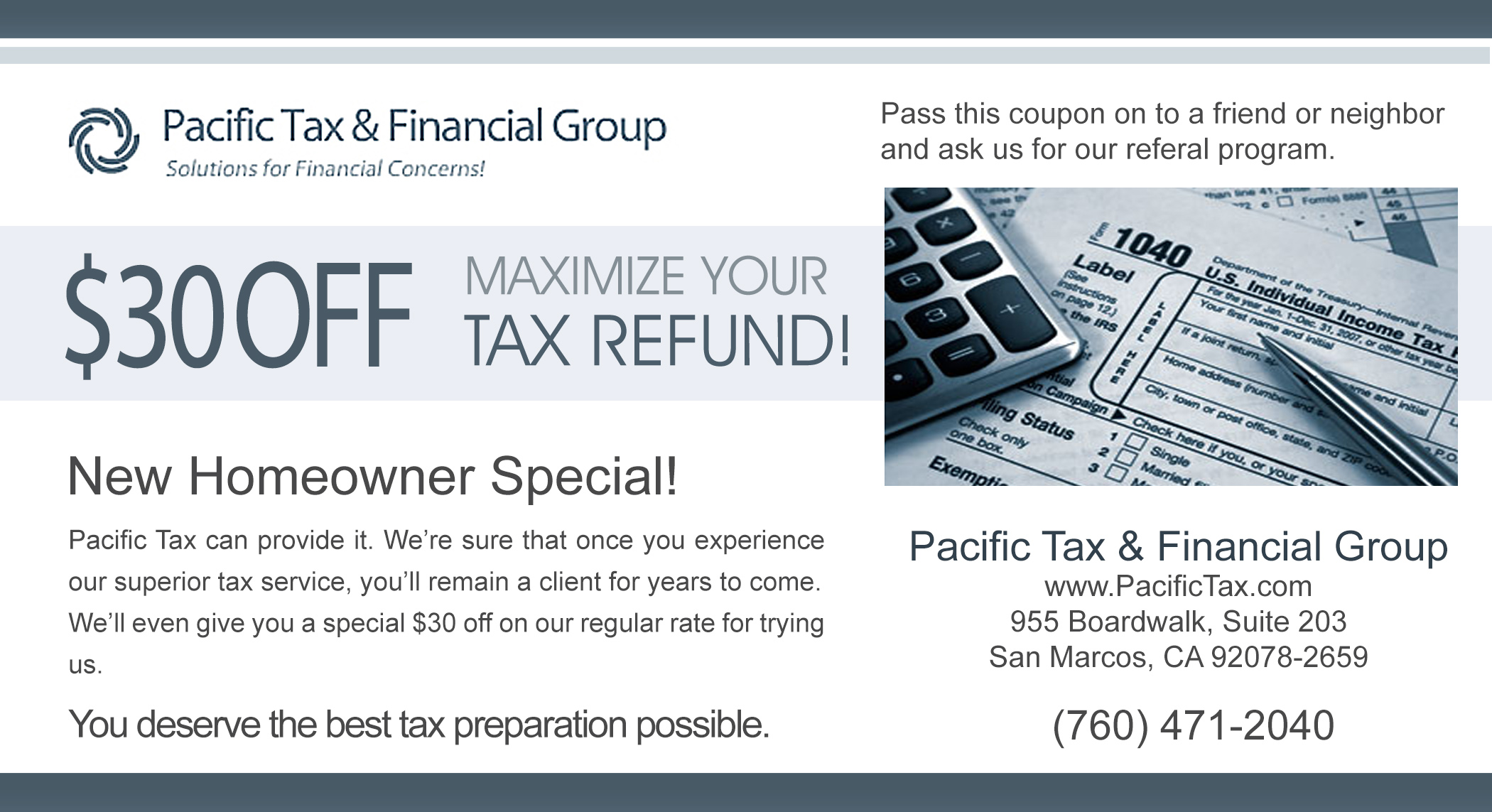 Coupons Pacific Tax & Financial Group